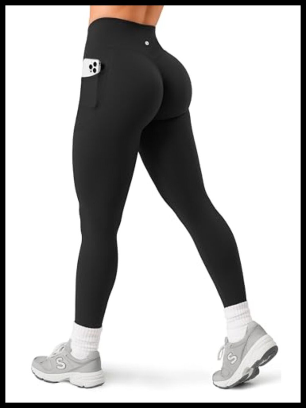 High Rise Yoga Leggings with Pockets No Front Seam 25" Ankle Length